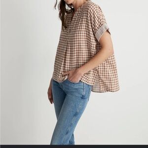 Madewell Lakeline Double-Faced Popover Shirt in Sepia
